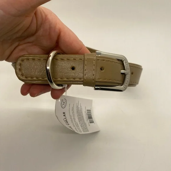 NWT Martha Stewart Dog Collar Vegan Leather. Tan. Size 20 (neck 18-21”). - Picture 2 of 8